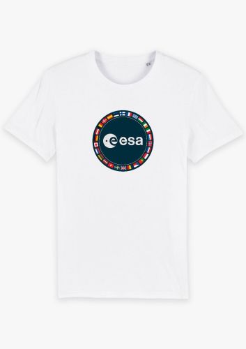 Triko s obrázkem nášivky ESA — pánské bílé