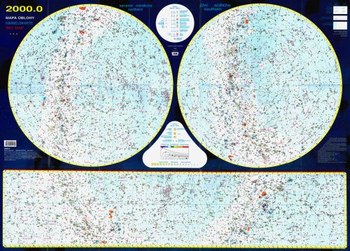 2000 mapa oblohy oboustranná, složená