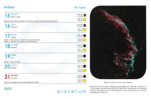 Astronomický kalendář Planetum na rok 2023
