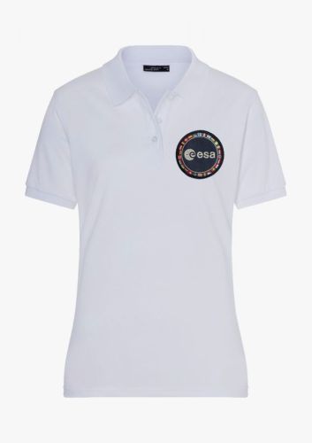 Tričko polo s ESA nášivkou — dámské bílé