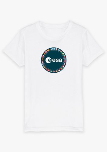 Tričko s obrázkem nášivky ESA — dětské bílé