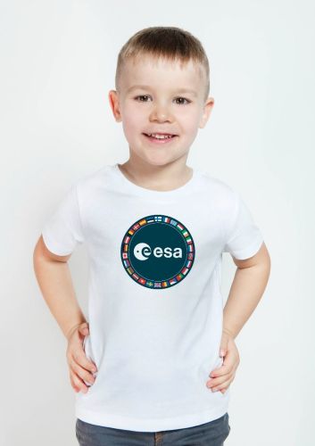 Tričko s obrázkem nášivky ESA — dětské bílé
